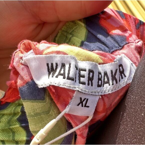 Walter Baker NWT Christine Ruffled Mini Skirt Size XL Tropical Floral Print - Picture 3 of 9